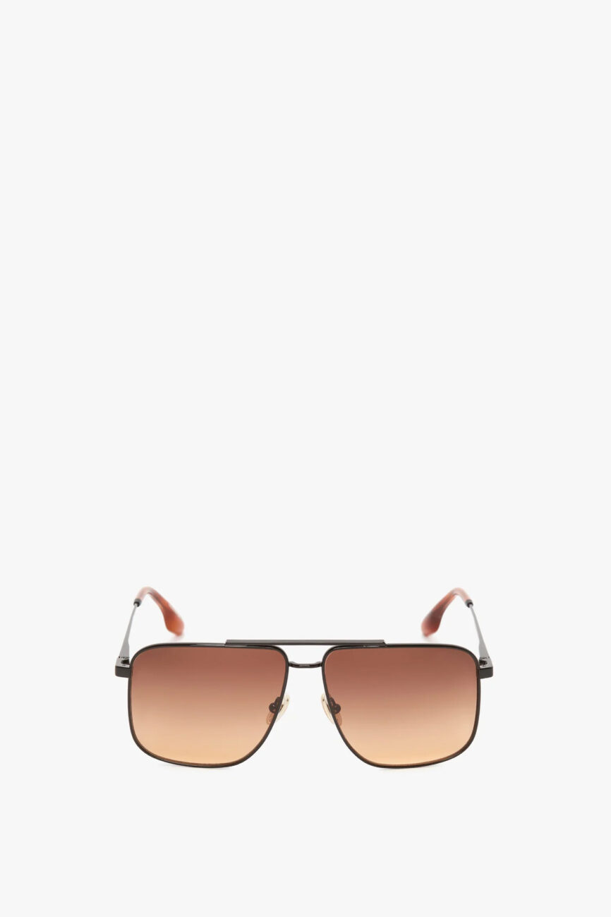 Rectangular Visor Gold-Framed Sunglasses
